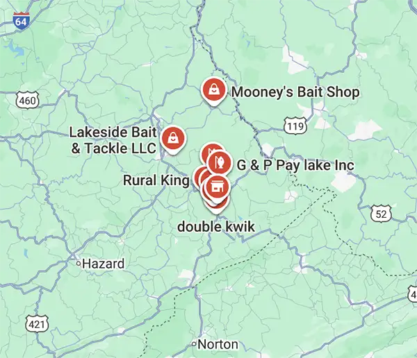 Local bait & tackle shops